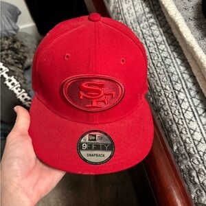 All red new era 49ers snap back